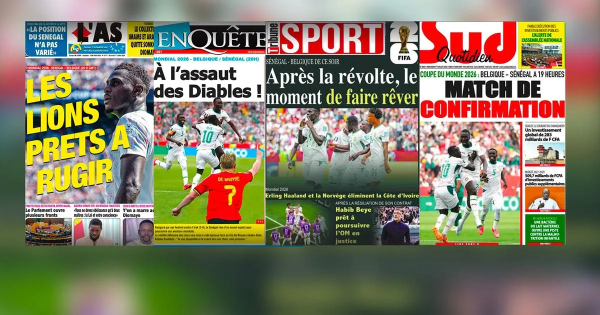 Suivez Belgique - Sénégal EN DIRECT, Coupe du monde 2026, seizième de finale